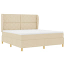 Box spring seng med hovedgærde Creme 200 x 180 cm Stof