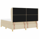 Box spring seng med hovedgærde Creme 200 x 180 cm Stof