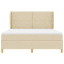 Box spring seng med hovedgærde Creme 200 x 180 cm Stof