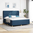 Box spring seng med pude med hovedgærde Blå 200 x 180 cm Stof