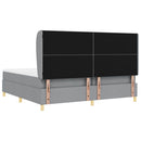 Box spring seng med hovedgærde Lysegrå 200 x 200 cm Stof