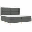 Box spring seng med hovedgærde Mørkegrå 200 x 200 cm Stof