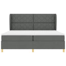 Box spring seng med hovedgærde Mørkegrå 200 x 200 cm Stof