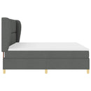 Box spring seng med hovedgærde Mørkegrå 200 x 200 cm Stof