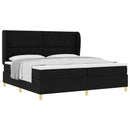 Box spring seng med hovedgærde Sort 200 x 200 cm Stof
