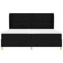 Box spring seng med hovedgærde Sort 200 x 200 cm Stof