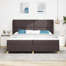 Box spring seng med hovedgærde Mørk Brun 200 x 200 cm Stof