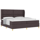 Box spring seng med hovedgærde Mørk Brun 200 x 200 cm Stof