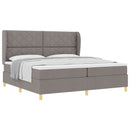 Box spring seng med hovedgærde Gråbrun 200 x 200 cm Stof
