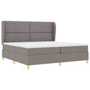 Box spring seng med hovedgærde Gråbrun 200 x 200 cm Stof