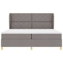 Box spring seng med hovedgærde Gråbrun 200 x 200 cm Stof