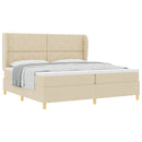 Box spring seng med hovedgærde Creme 200 x 200 cm Stof