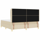Box spring seng med hovedgærde Creme 200 x 200 cm Stof