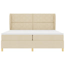 Box spring seng med hovedgærde Creme 200 x 200 cm Stof