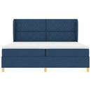 Box spring seng med hovedgærde Blå 200 x 200 cm Stof