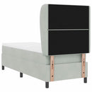 Box spring seng med madras Lysegrå 200 x 80 cm Fløjl