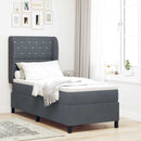 Box spring seng med madras Mørkegrå 200 x 80 cm Fløjl