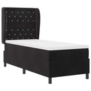 Box spring seng med madras Sort 200 x 80 cm Fløjl