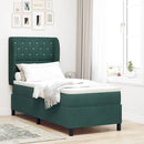Box spring seng med hovedgærde Mørkegrøn 200 x 80 cm Fløjl