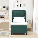 Box spring seng med hovedgærde Mørkegrøn 200 x 80 cm Fløjl