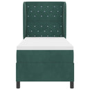 Box spring seng med hovedgærde Mørkegrøn 200 x 80 cm Fløjl