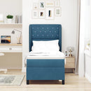 Box spring seng med hovedgærde Mørk blå 200 x 80 cm Fløjl