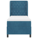 Box spring seng med hovedgærde Mørk blå 200 x 80 cm Fløjl