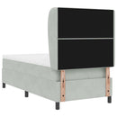 Box spring seng med madras Lysegrå 190 x 90 cm Fløjl