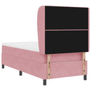Box spring seng med hovedgærde Lyserød 190 x 90 cm Fløjl