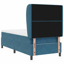 Box spring seng med hovedgærde Mørk blå 200 x 90 cm Fløjl
