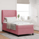 Box spring seng med hovedgærde Lyserød 200 x 90 cm Fløjl