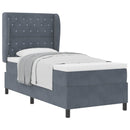 Box spring seng med madras Mørkegrå 200 x 100 cm Fløjl