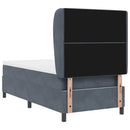 Box spring seng med madras Mørkegrå 200 x 100 cm Fløjl