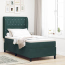 Box spring seng med hovedgærde Mørkegrøn 200 x 100 cm Fløjl