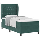 Box spring seng med hovedgærde Mørkegrøn 200 x 100 cm Fløjl
