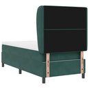 Box spring seng med hovedgærde Mørkegrøn 200 x 100 cm Fløjl