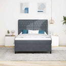 Box spring seng med madras Mørkegrå 200 x 140 cm Fløjl