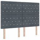 Box spring seng med madras Mørkegrå 200 x 140 cm Fløjl