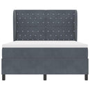 Box spring seng med madras Mørkegrå 200 x 140 cm Fløjl