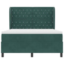 Box spring seng med hovedgærde Mørkegrøn 200 x 140 cm Fløjl