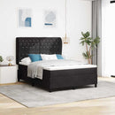 Box spring seng med madras Sort 200 x 160 cm Fløjl