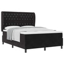 Box spring seng med madras Sort 200 x 160 cm Fløjl