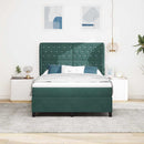 Box spring seng med madras Mørkegrøn 200 x 160 cm Fløjl
