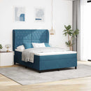 Box spring seng med madras Mørk blå 200 x 160 cm Fløjl