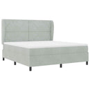 Box spring seng med madras Lysegrå 200 x 180 cm Fløjl