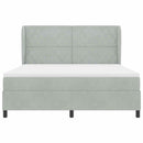 Box spring seng med madras Lysegrå 200 x 180 cm Fløjl