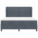 Box spring seng med hovedgærde Mørkegrå 200 x 180 cm Fløjl