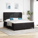 Box spring seng med madras Sort 200 x 180 cm Fløjl