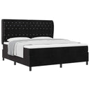Box spring seng med madras Sort 200 x 180 cm Fløjl