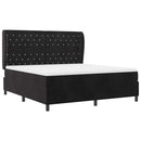 Box spring seng med madras Sort 200 x 180 cm Fløjl